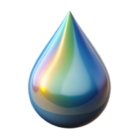 beautiful classic A single, stylized raindrop, reflecting a rainbow authentic png