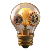 vibrant vintage Steampunk lightbulb with exposed filaments and gears authentic png