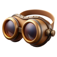 extraordinary modern Steampunk goggles, aviator style, with tinted lenses original png