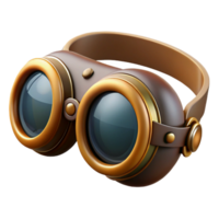 stunning classic Steampunk goggles, aviator style, with tinted lenses professional png