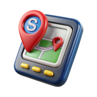 beautiful modern GPS navigation device with map display authentic png