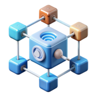 elegant minimalist Internet of Things sensor network diagram professional png