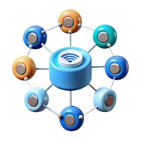 impressive artistic Internet of Things sensor network diagram 4K png
