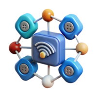 dramatic rustic Internet of Things sensor network diagram premium png