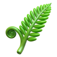 serene classic Green fern frond unfurling authentic png