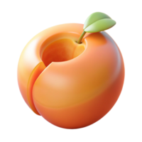 elegant artistic Peach with a bite taken out high resolution png