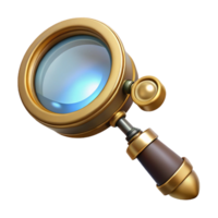 magnificent modern Steampunk monocle with a delicate brass frame and magnifying glass high resolution png