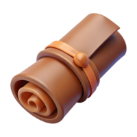 stunning abstract A single, leather-bound scroll, tied with a ribbon professional png
