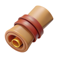 vibrant classic A single, leather-bound scroll, tied with a ribbon high resolution png