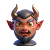 beautiful abstract A stylized, cartoon-style devil face with horns and a goatee original png