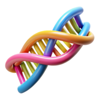 elegant minimalist A DNA double helix, vibrant colors high resolution png