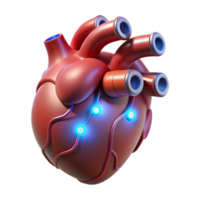 stunning abstract Biomechanical Heart with pulsating lights professional png