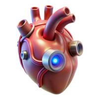 elegant modern Biomechanical Heart with pulsating lights professional png