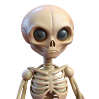 wonderful minimalist Alien Skeleton with unusual bone structure high quality png