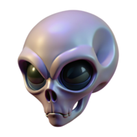 serene minimalist Alien Skull with elongated cranium premium png