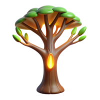 impressive contemporary Bioengineered Tree with glowing bark authentic png