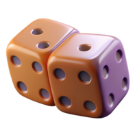 elegant rustic A pair of dice, showing snake eyes, high quality png