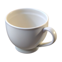 beautiful classic A teacup, white porcelain, empty, 4K png