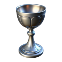 dramatic creative A single, ornate silver chalice, glowing faintly high resolution png