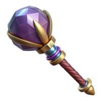 wonderful abstract A wizard's staff topped with a pulsating crystal orb high resolution png