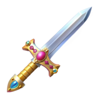 stunning abstract A gleaming longsword, hilt encrusted with jewels 4K png