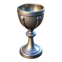 stunning rustic A single, ornate silver chalice, glowing faintly detailed png