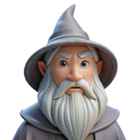 vibrant rustic A wise old wizard, with a long white beard high quality png