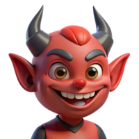 serene modern A small, mischievous imp, grinning wickedly high quality png