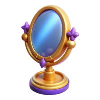 stunning artistic A stylized illustration of a magic mirror, reflecting a distorted image high quality png