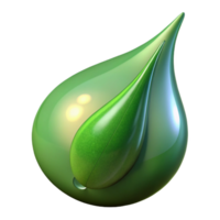 serene minimalist Close up of a dew drop on a leaf authentic png