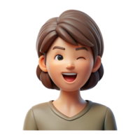beautiful rustic Woman with a winking expression, premium png