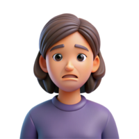 extraordinary abstract Woman with a sad expression, high resolution png