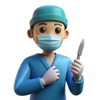 wonderful abstract Concentrated surgeon holding scalpel, original png