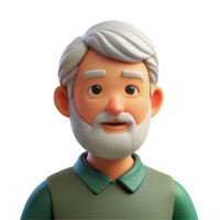 magnificent vintage Pensive elderly man with a beard, genuine png