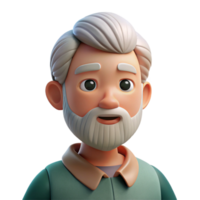 wonderful rustic Pensive elderly man with a beard, professional png