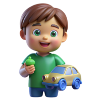 wonderful traditional Smiling toddler holding a toy car, original png