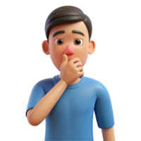 impressive rustic Disgusted man holding his nose, high resolution png
