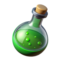 extraordinary classic A single, sparkling potion bottle, filled with a bubbling green liquid exclusive png
