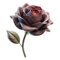 elegant modern A single, wilting rose, with blackened petals original png