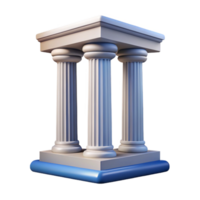 extraordinary rustic Greek temple column, ionic style, detailed png