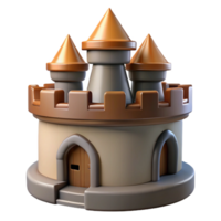 vibrant rustic Castle turret, crenellated parapet, authentic png
