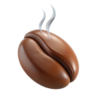 elegant minimalist A single, stylized coffee bean with steam rising detailed png