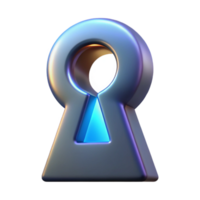 beautiful creative A single, stylized keyhole with glowing light professional png