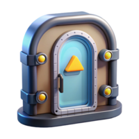 vibrant contemporary Spaceship door, airtight seal, warning lights original png