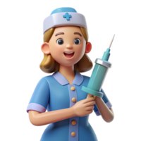 beautiful traditional Nurse with a syringe, 4K png