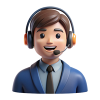 beautiful abstract Smiling customer service representative with a headset, original png