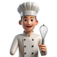 extraordinary rustic Professional chef with a whisk, genuine png