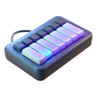 stunning minimalist Keyboard with illuminated keys 4K png