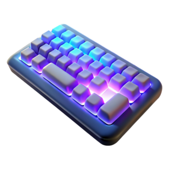 elegant rustic Keyboard with illuminated keys authentic png