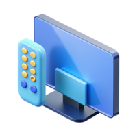 serene abstract Smart TV with remote control detailed png